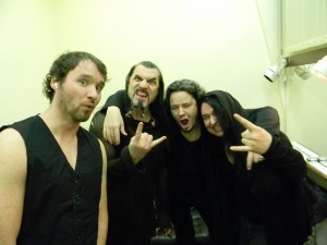 Maic Burkhardt, Gunter Laudahn, Jan-Eric Kohrs and Harry Reischmann Backstage in Zagreb
