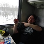 Harry im Zug nach St. Petersburg
