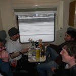 Tick, Reiny, Maic und Hermann im Nighttrain Tallin / Moskau
